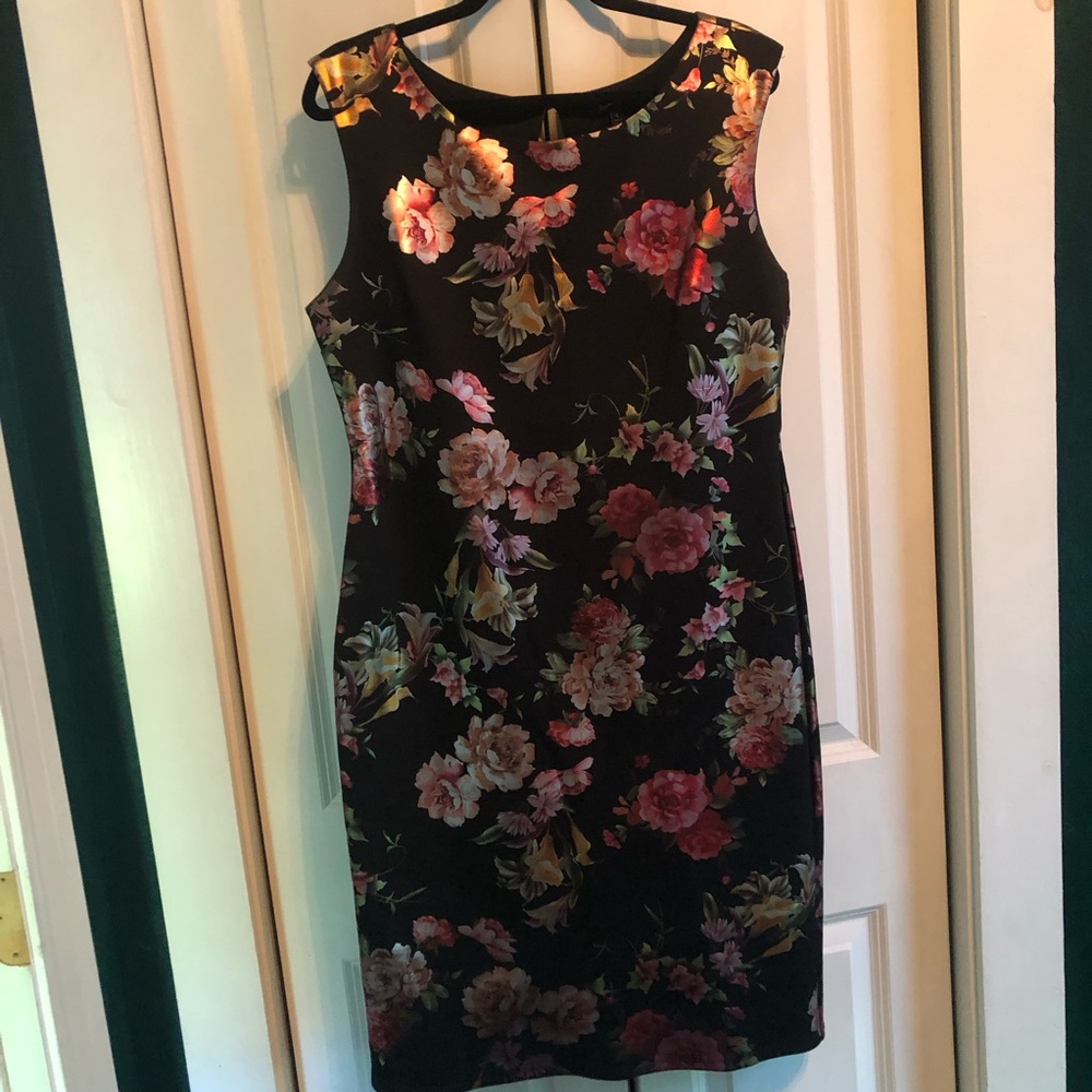 Sami & Jo Pink and Purple Sheath Midi Dress Crew Neck Sleeveless